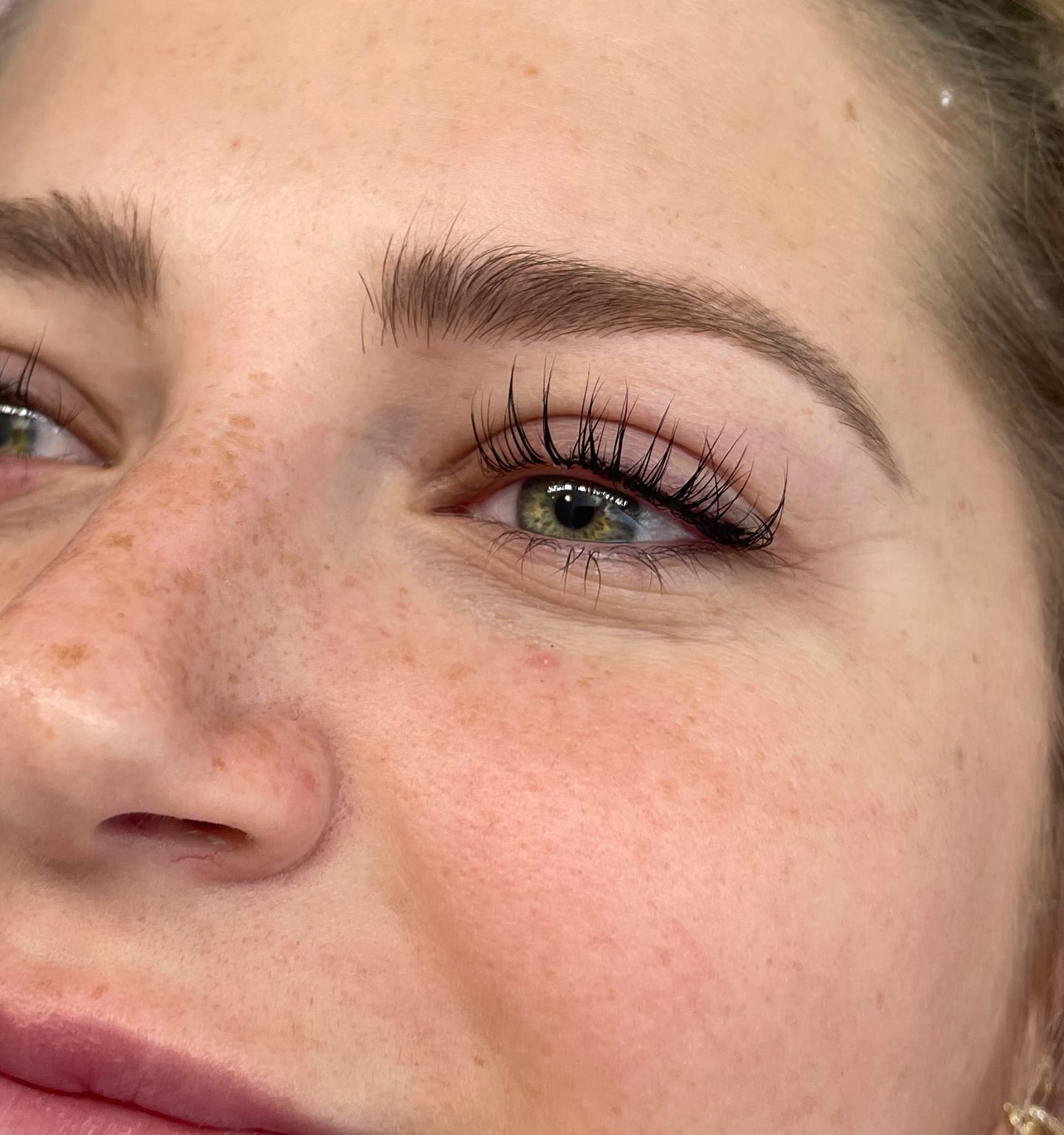 Lash client after a lash lift and tint in American Fork, UT